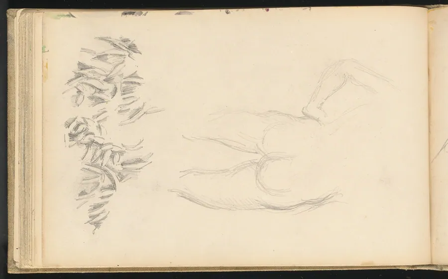 A Nude and Foliage by Paul Cezanne