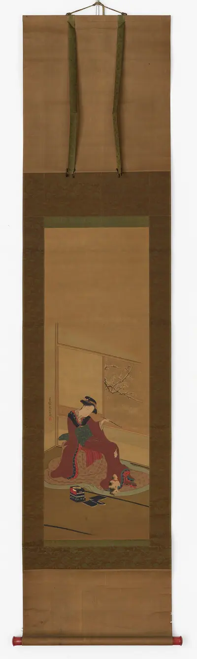 Interior: a girl and a kitten