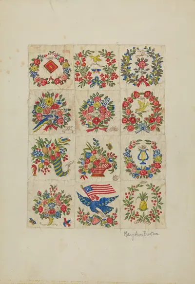 Applique Quilt (Friendship Quilt, or "Baltimo re Bride's Quilt")