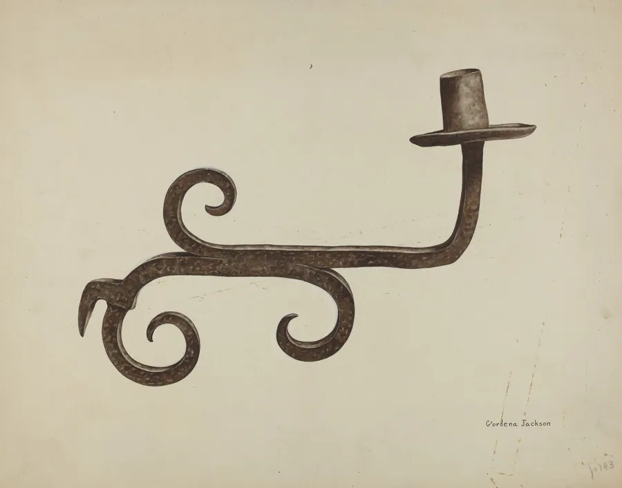 Hand Wrought Iron Candlestick by Gordena Jackson
