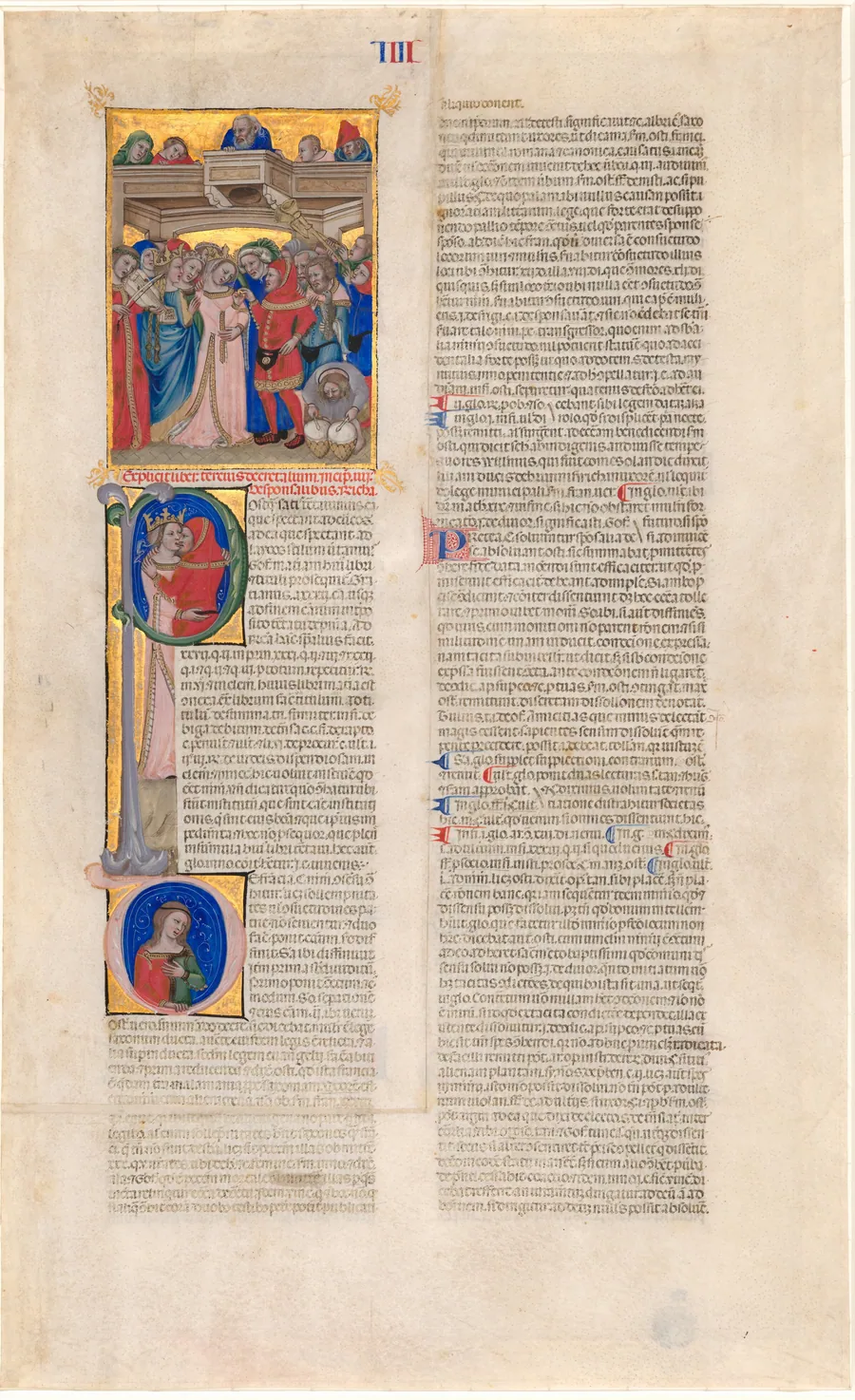 The Marriage; the Kiss of the Bride (initial P); the Bride Abandoned (initial D) by Niccolò di Giacomo da Bologna