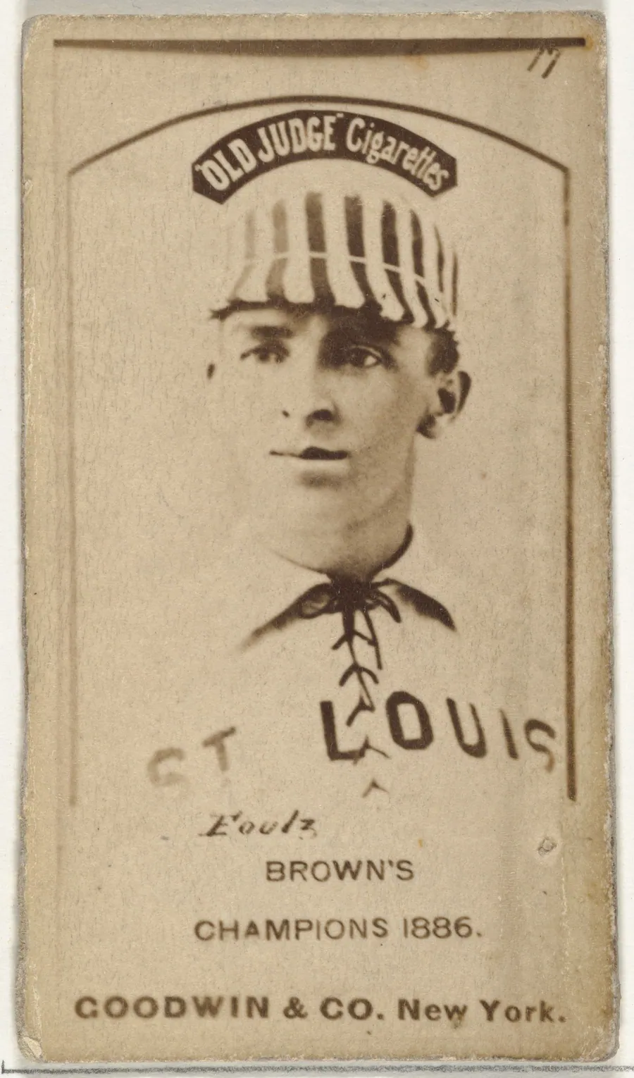 David Luther "Dave" Foutz, St. Louis Browns, from the Old Judge series (N172) for Old Judge Cigarettes by Goodwin & Company