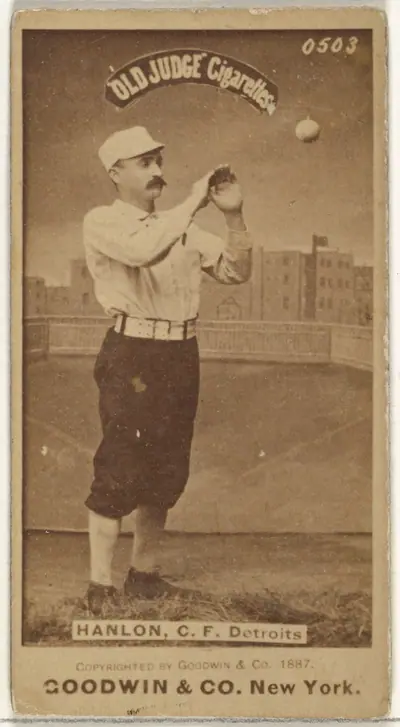 Edward Hugh "Ned" Hanlon, Center Field, Detroit Wolverines, from the Old Judge series (N172) for Old Judge Cigarettes