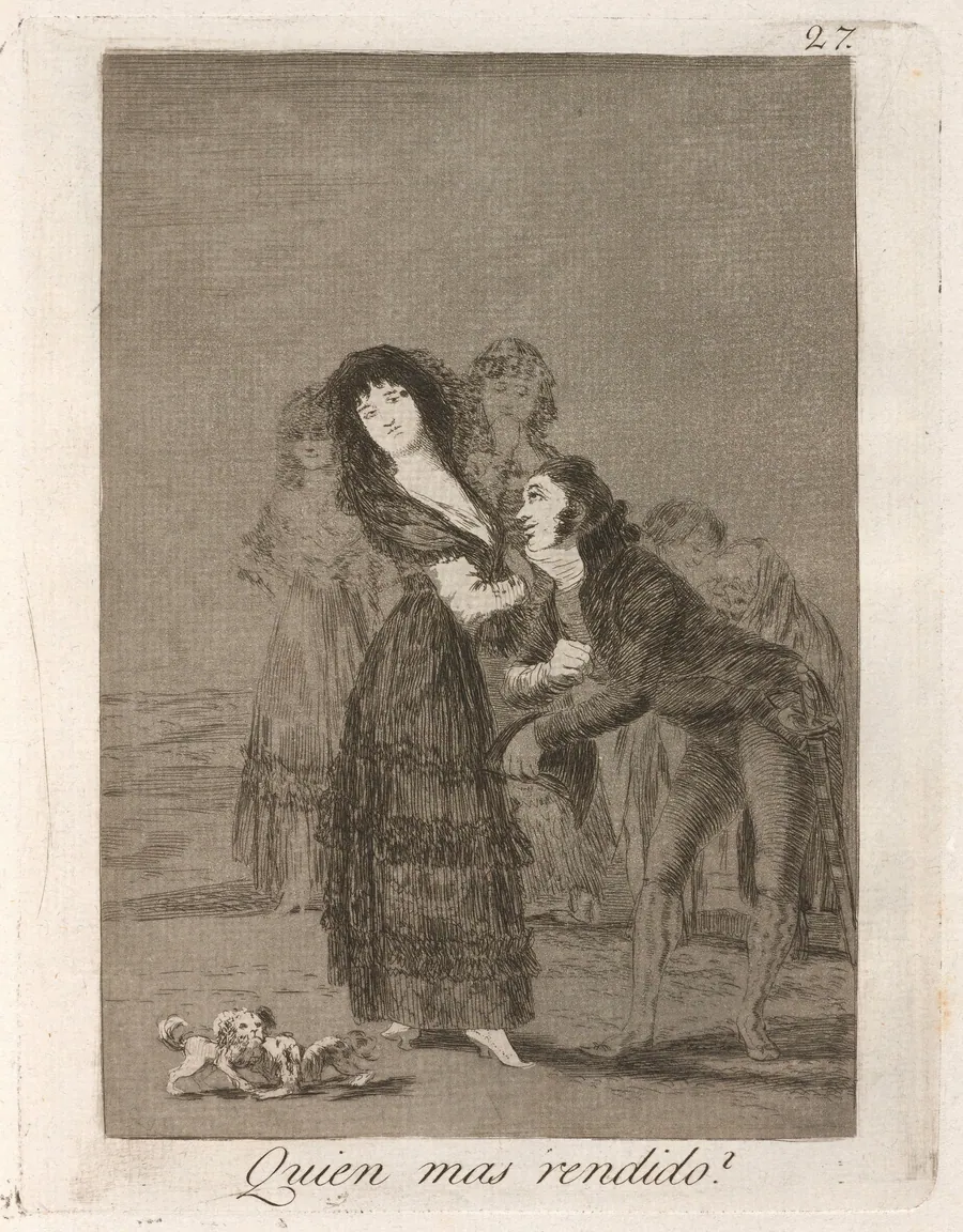 Quien mas rendido?  (Which of Them Is the More Overcome?) by Francisco Goya