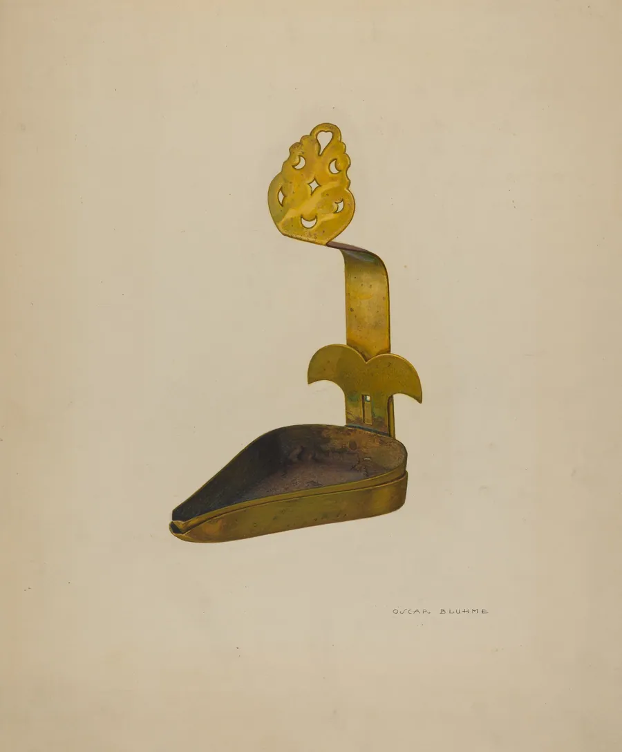 Brass Betty Lamp by Oscar Bluhme