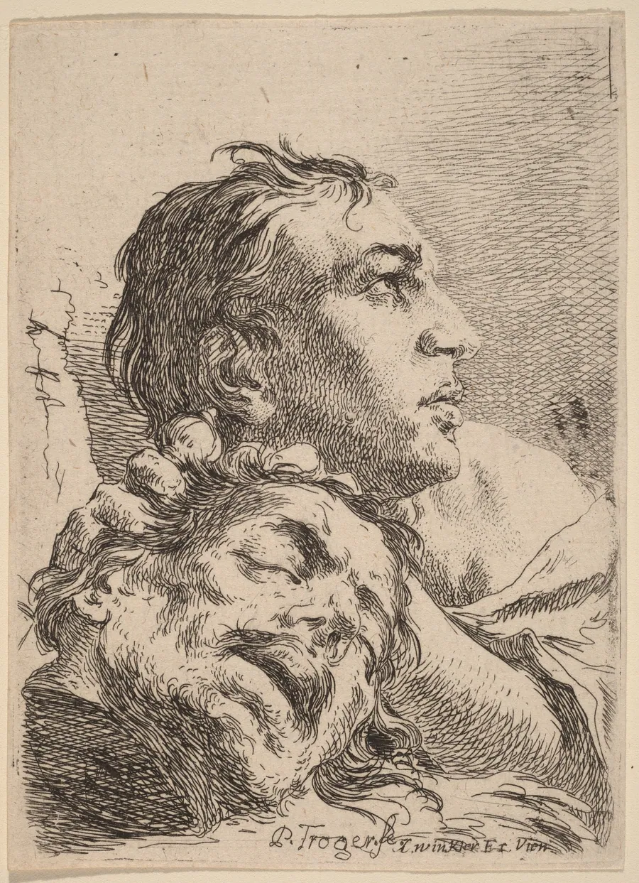 David with the Head of Goliath by Paul Troger