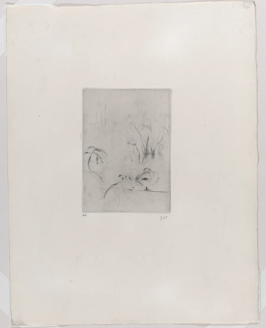 Duck and Reeds by Berthe Morisot