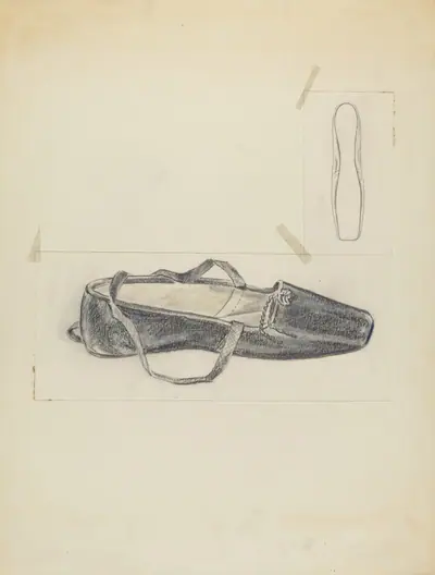 Black Leather Slipper