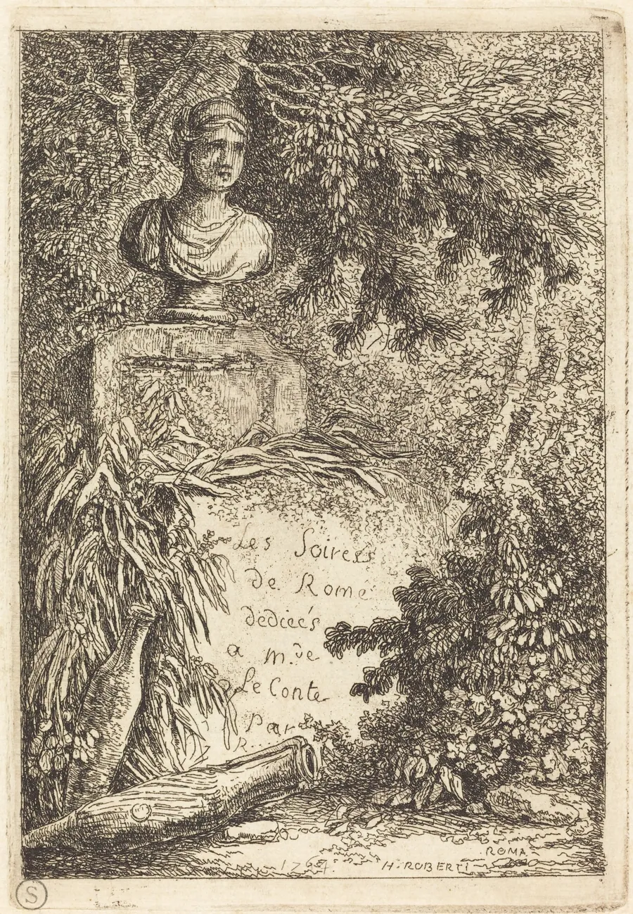 The Portrait Bust by Hubert Robert