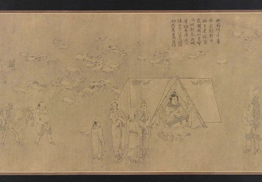 The Captivity of Cai Wenji by Traditionally attributed to Gong Kai 龔開 (1222-1307)