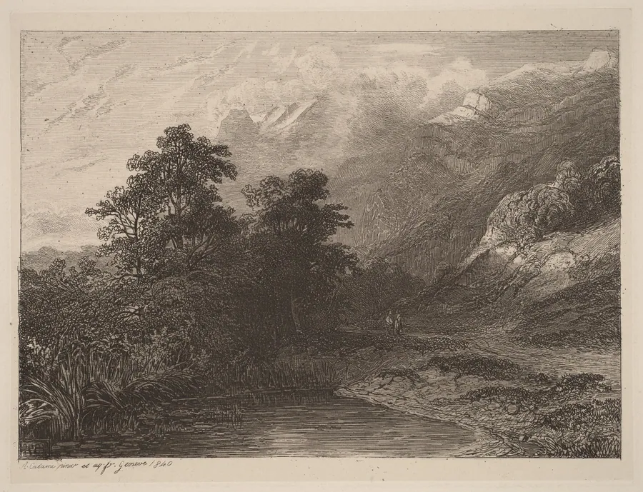 Mountain Lakeside by Alexandre Calame