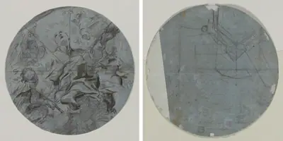 Apotheosis of a Saint (recto); Architectural Sketch(?) (verso)