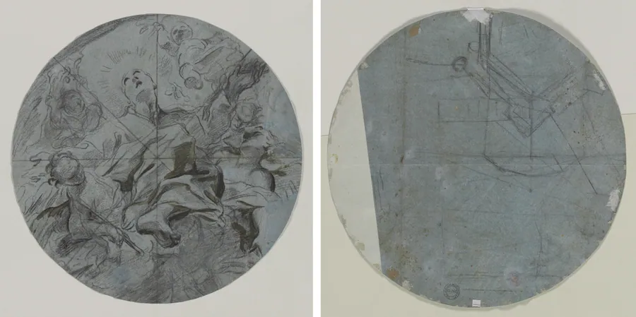 Apotheosis of a Saint (recto); Architectural Sketch(?) (verso) by Giovanni Battista Benaschi