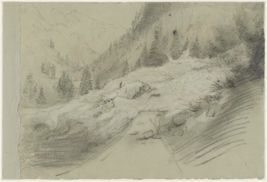 Avalanche in an Alpine Landscape by Pierre Puvis de Chavannes
