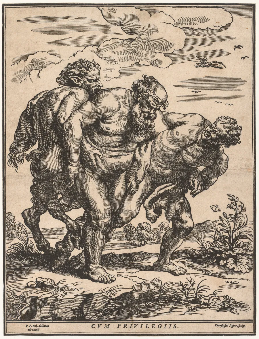 Silenus Accompanied by a Satyr and a Faun by Christoffel Jegher