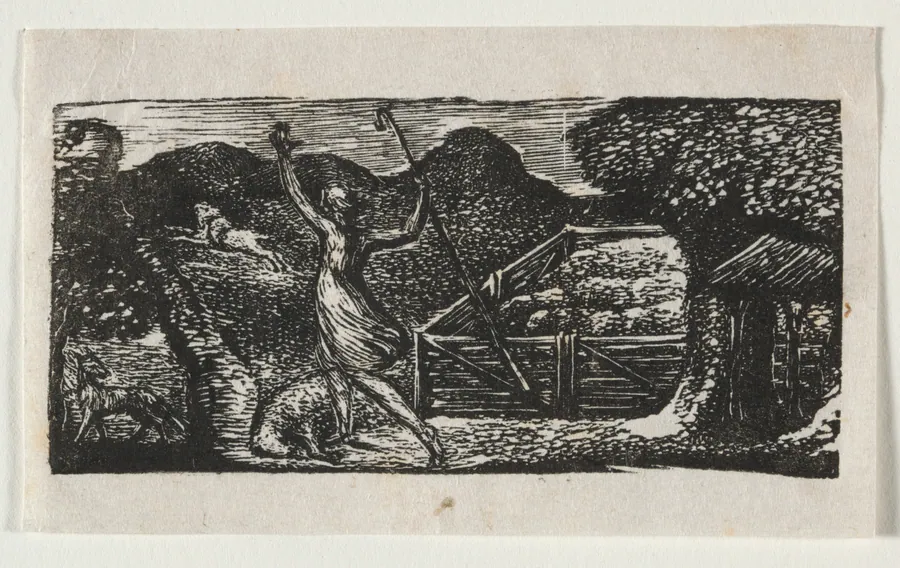 The Pastorals of Virgil, Eclogue I:  The Shepherd Chases away a Wolf by William Blake