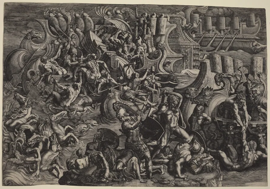 The Trojans Repulsing the Greeks by Giovanni Battista Scultori