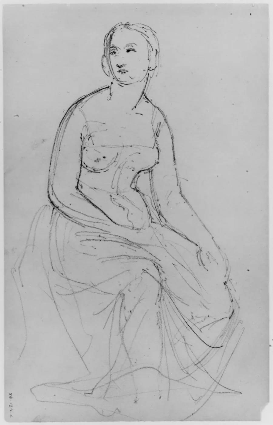 Portrait of a Woman (from Sketchbook) by Daniel Huntington