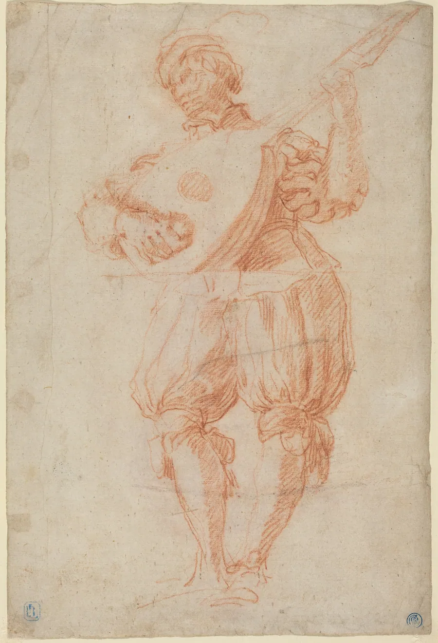 Man Playing a Lute [recto] by Matteo Rosselli