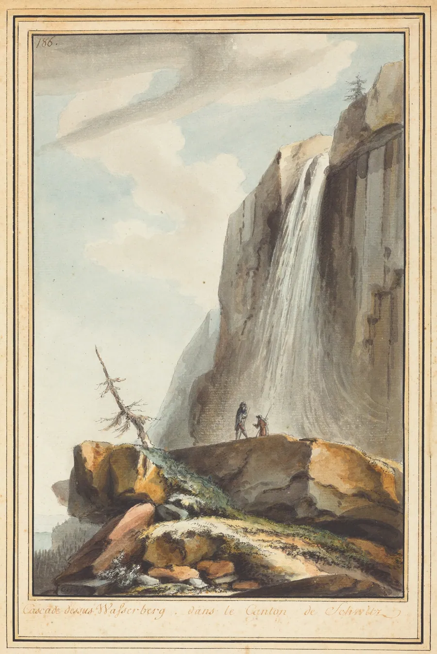 Cascade dessus Wasserberg (Waterfall above Wasserberg) by Caspar Wolf