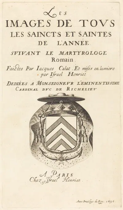 Title Page for Callot's "The Calendar of Saints"