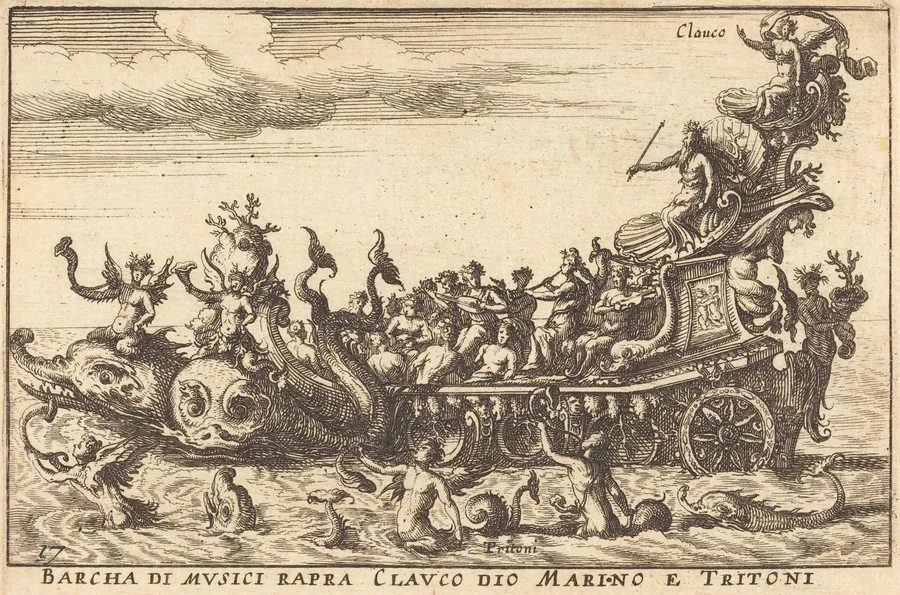 Barcha di musici rapra Clauco dio Marino e Tritoni by Balthasar Moncornet