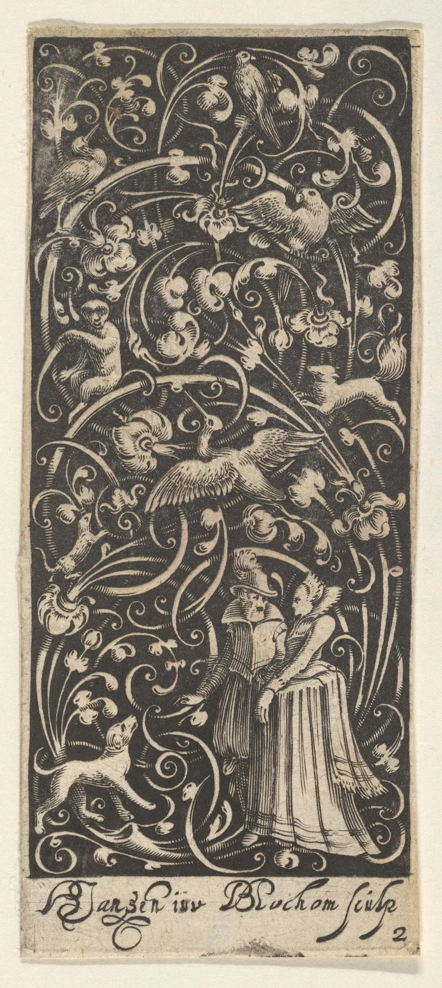 Vertical Panel with a Man and Woman by Claes Jansz. Visscher