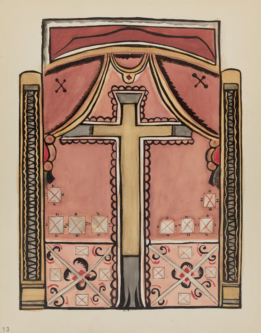 Plate 13: Designs with Cross, Chimayo: From Portfolio "Spanish Colonial Designs of New Mexico" by American 20th Century
