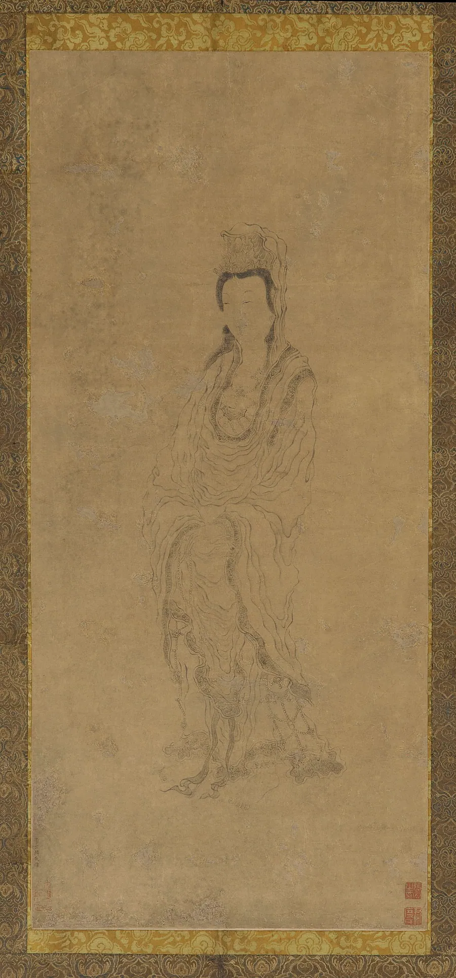 Standing Guanyin by Probably by Zhang Hong (1577-after 1668)