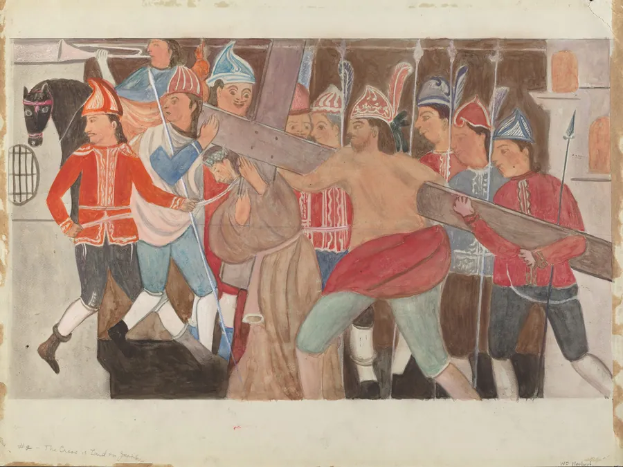 Station of the Cross No. 2: "The Cross is Laid on Jesus" by William Herbert