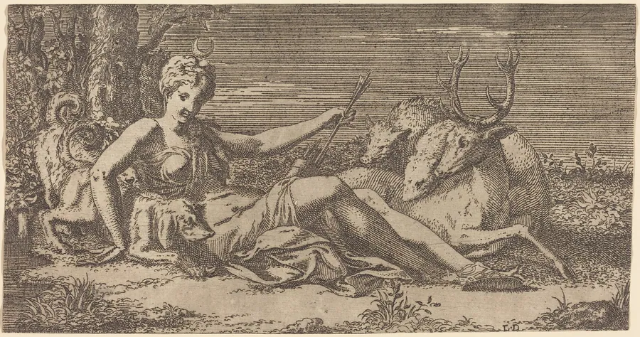 Diana Resting by Léon Davent