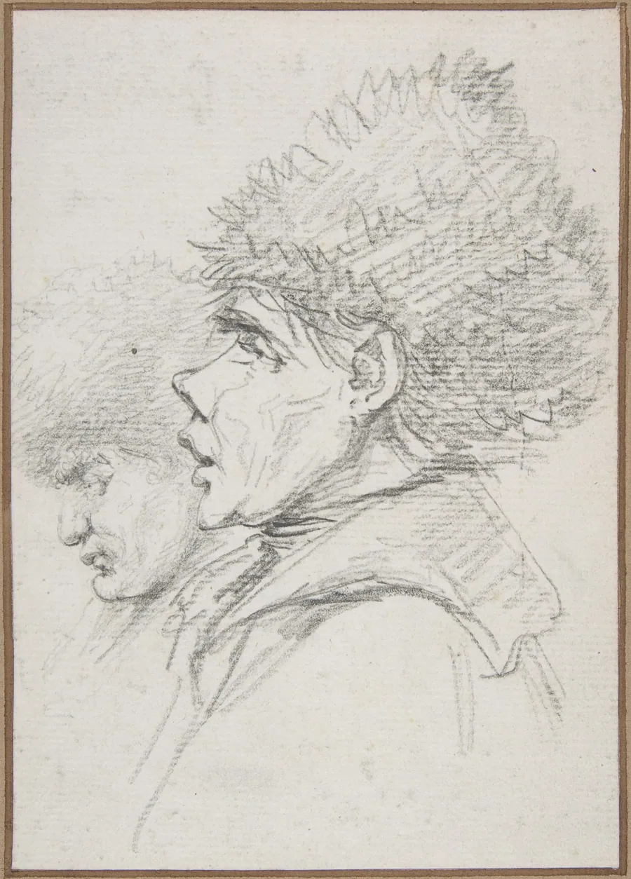 Profile of two soldiers wearing fur caps by baron Dominique Vivant Denon