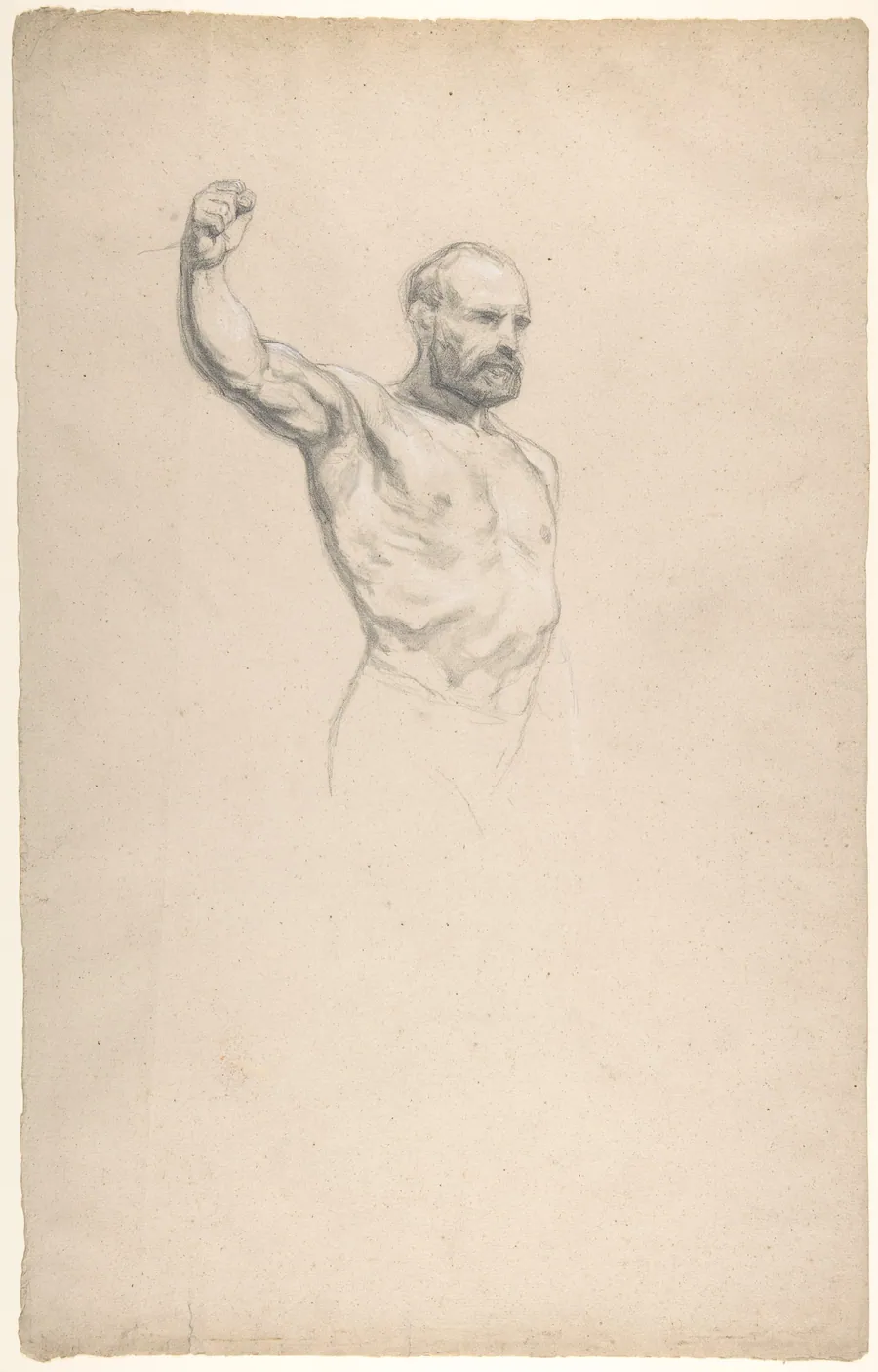 Bearded, bare-chested male figure, study for "The Horse Fair" by Rosa Bonheur