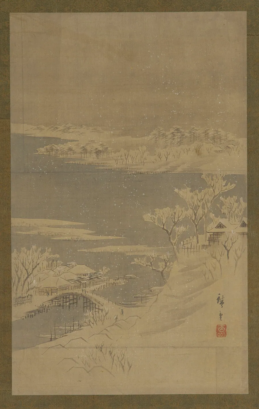 Winter landscape by Utagawa Hiroshige II 歌川広重 二世 (1826-1869)
