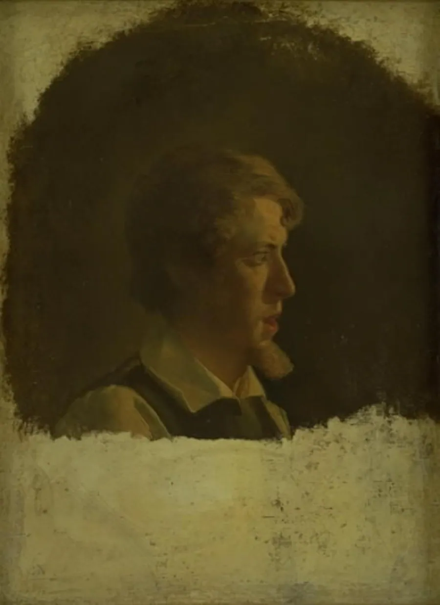 Den tyske maler Hermann Kaufmann. Studiehoved by Wilhelm Bendz