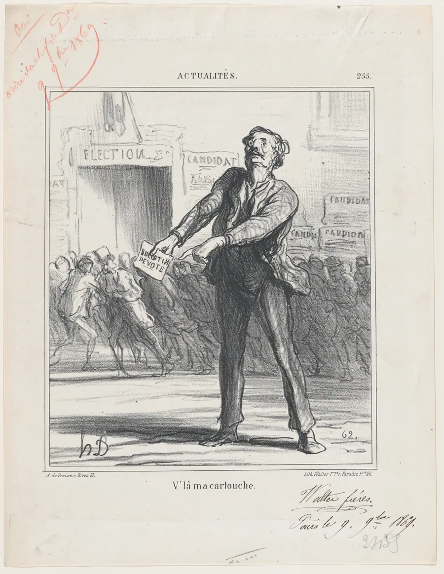 This is my "bullet," from 'News of the day,' published in Le Charivari, November 20, 1869 by Arnaud de Vresse