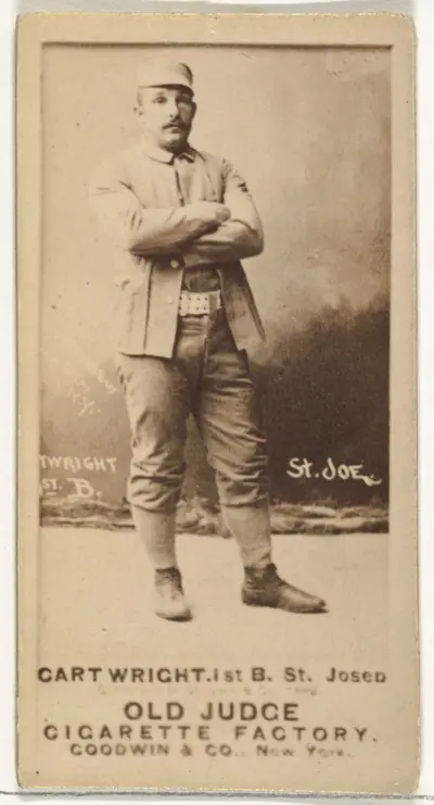 Edward Charles "Jumbo" Cartwright, 1st Base, St. Joseph Clay Eaters, from the Old Judge series (N172) for Old Judge Cigarettes