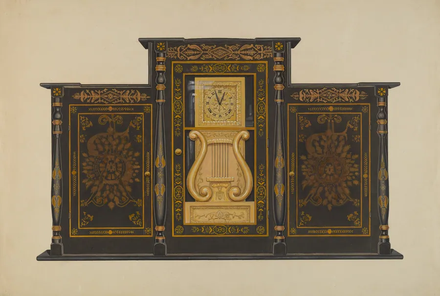 Clock - Lyre Type by Rex F. Bush