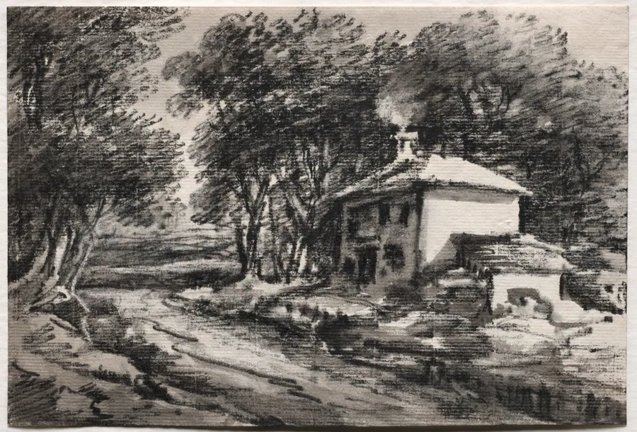 Landscape with Cottage (recto) by Thomas Monro