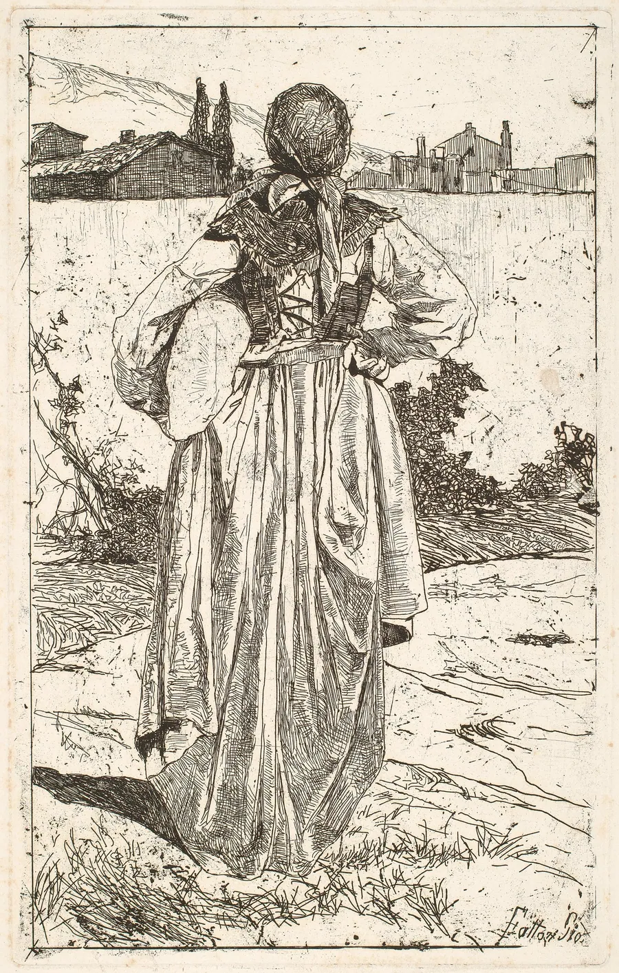 Woman of the Gabbro (Donna al gabbro) by Giovanni Fattori