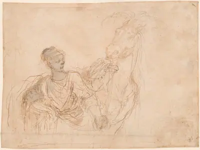 Figure Leading a Horse