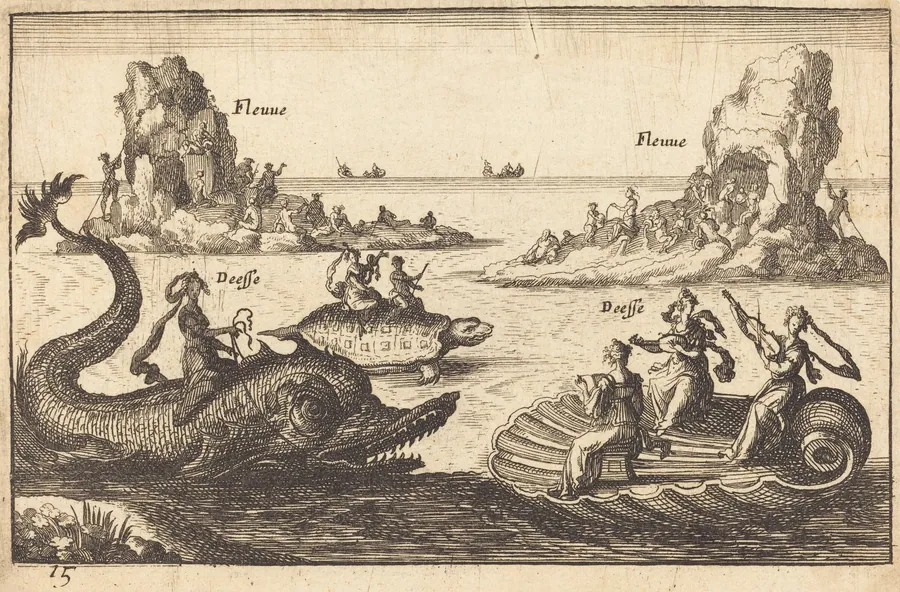 Goddesses on the River by Balthasar Moncornet