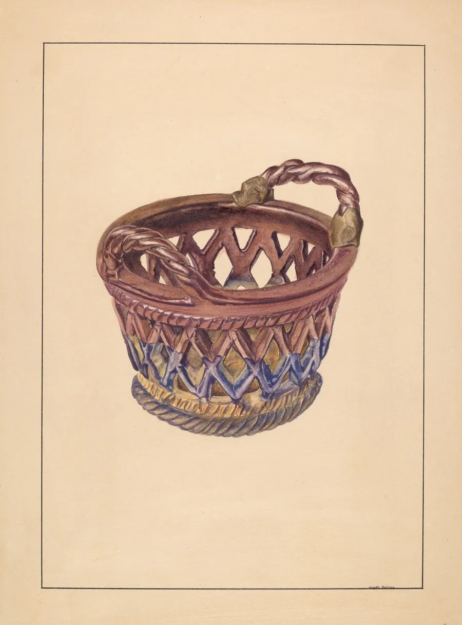 Pottery Basket by Angelo Bulone