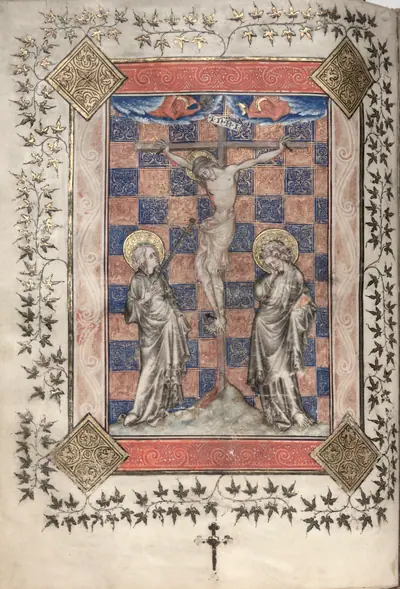 The Gotha Missal: Fol. 63v, Crucifixion