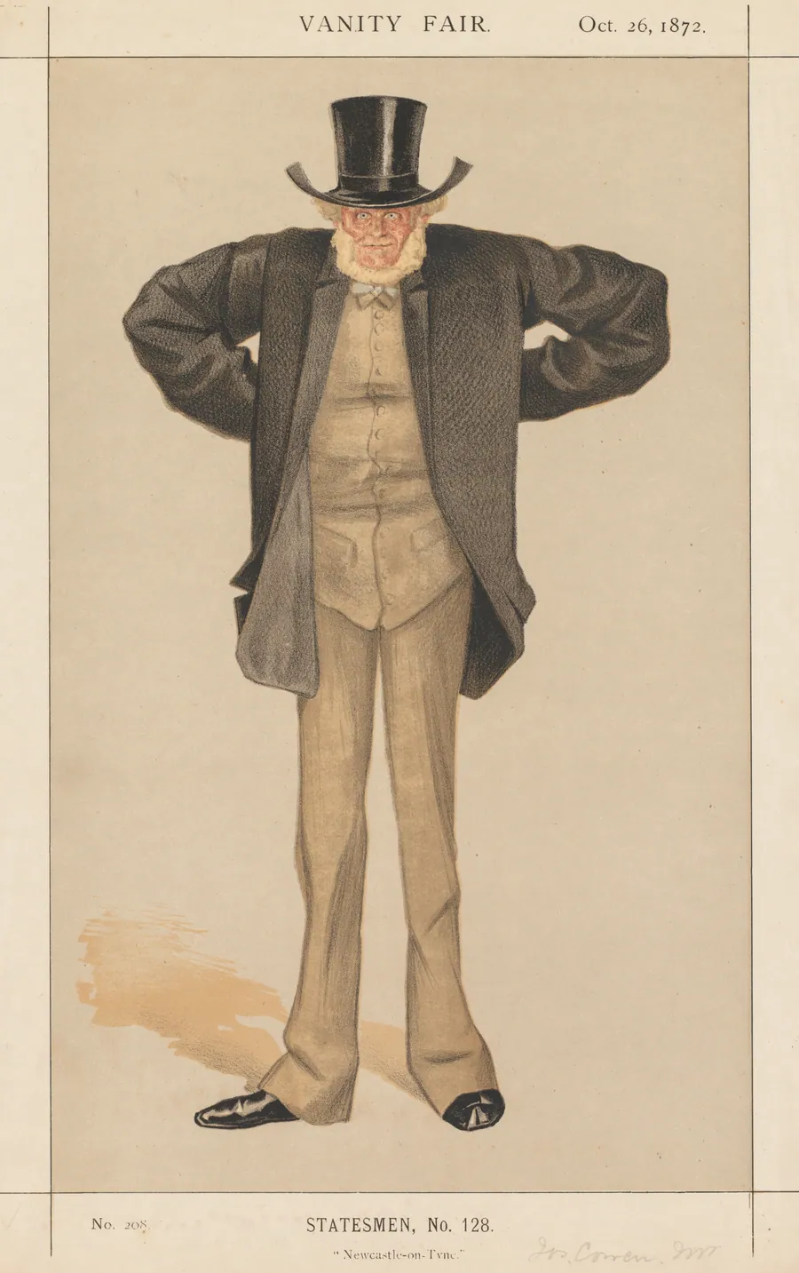 Vanity Fair: Statesman, No. 128  "Newcastle-on-Tyne" by James Tissot