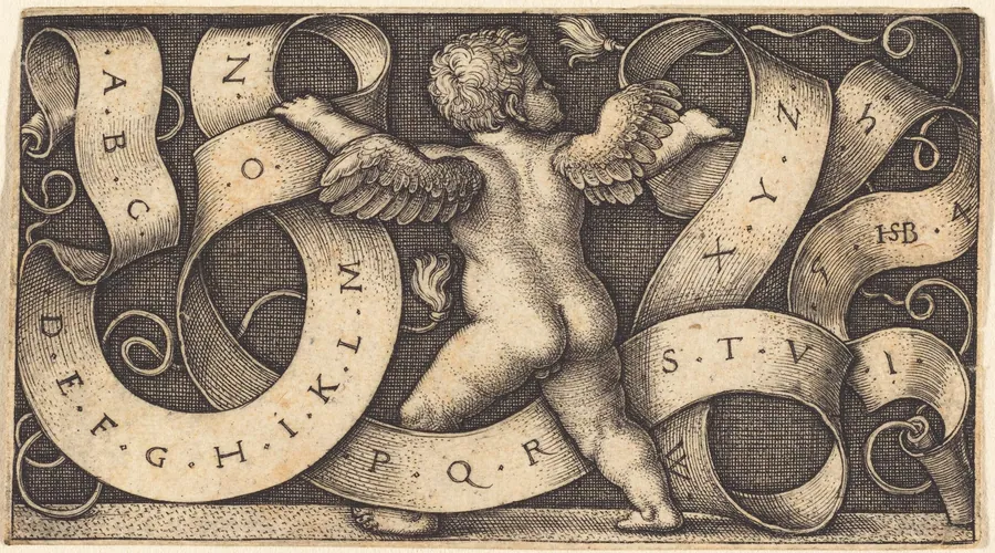Genius with Alphabet by Sebald Beham