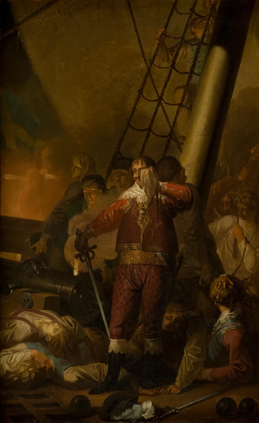 Christian IV på "Trefoldigheden" i slaget på Kolberger Heide 1644 by Nicolai Abildgaard