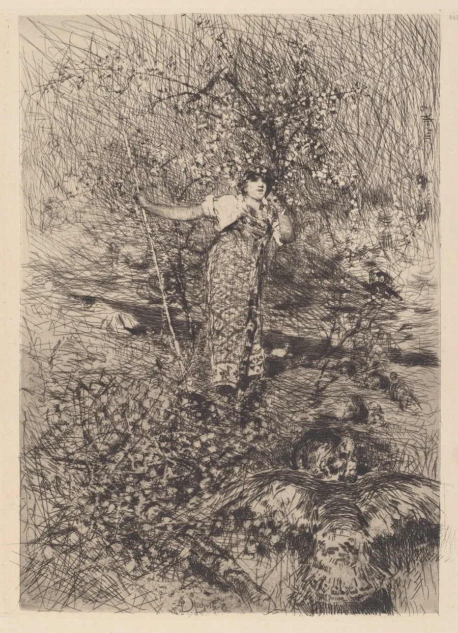 Keeper of the Turkeys [Gardeuse de dindons] by Francesco Paolo Michetti