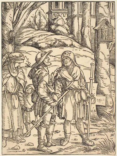 Pilgrims at a Wayside Shrine