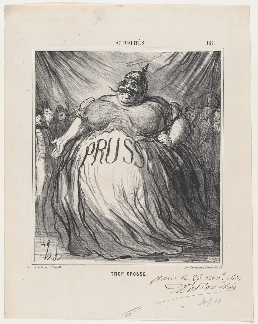 Too fat, from 'News of the day,' published in Le Charivari, November 16, 1867 by Honoré Daumier